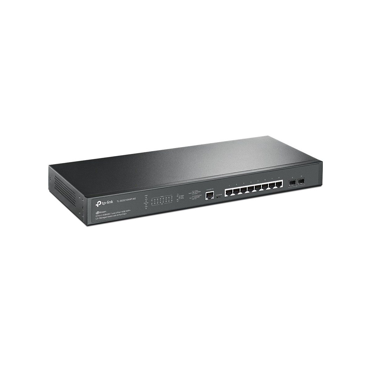 JetStream 8-Port 2.5GBASE-T and 2-Port 10GE SFP+ L2+ Managed Switch with 8-Port PoE+