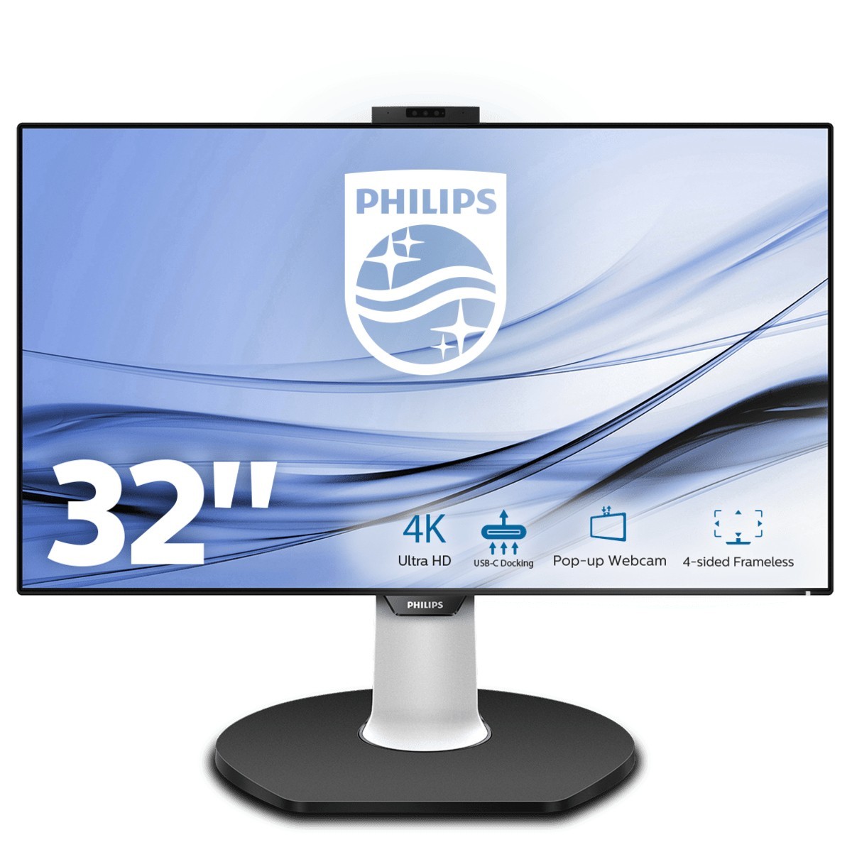 Philips P Line LCD monitor with USB-C Dock 329P9H/00 - 80 cm (31.5) - 3840 x 2160 pixels - 4K Ultra HD - LED - 5 ms - Black - Wh