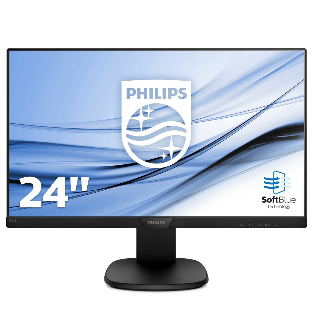 Philips S Line LCD monitor with SoftBlue Technology 243S7EHMB/00 - 60.5 cm (23.8") - 1920 x 1080 pixels - Full HD - LED - 5 ms -