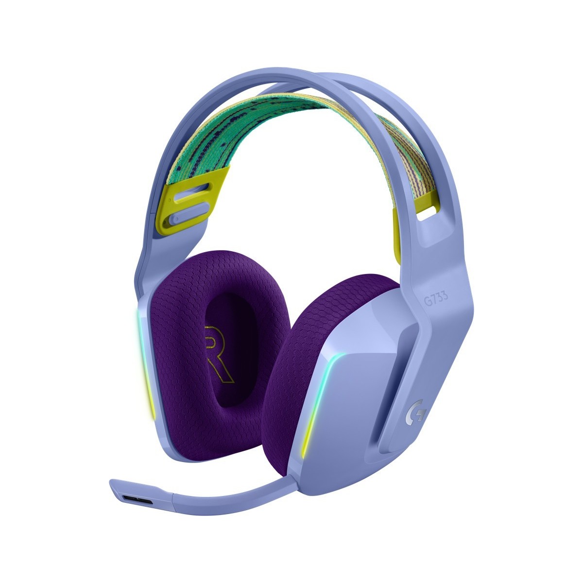 Logitech G G733 wireless gaming - Headset - Head-band - Gaming - Lilac - Binaural - Rotary