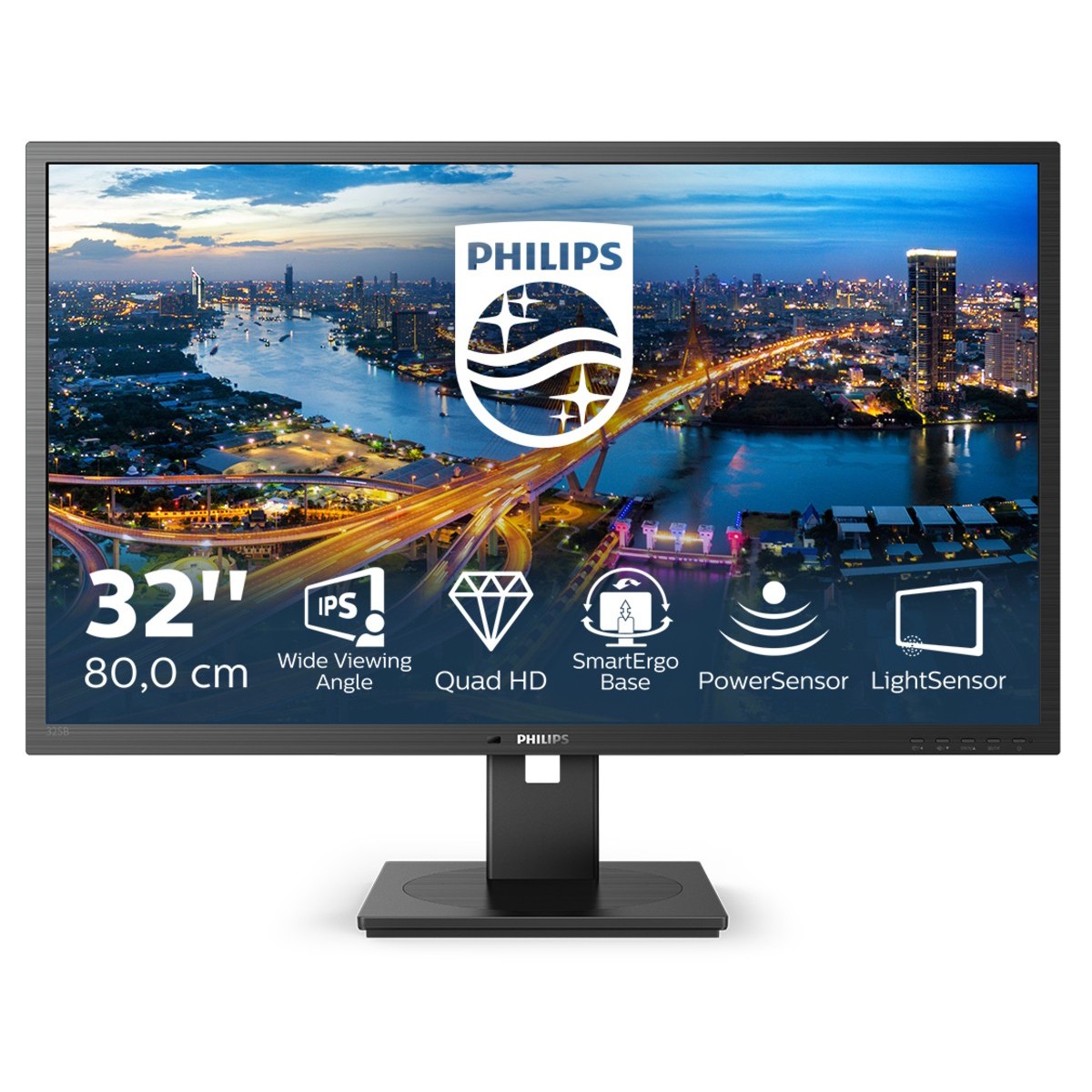 Philips B Line 325B1L/00 - 80 cm (31.5) - 2560 x 1440 pixels - 2K Ultra HD - LCD - 4 ms - Black