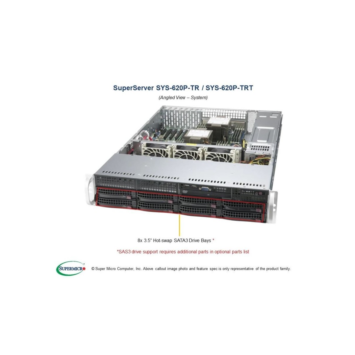 Supermicro SuperServer 620P-TR - 4,000 GB - Serial ATA