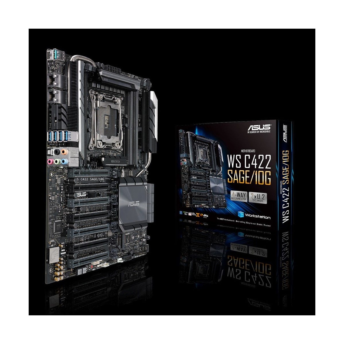 ASUS WS C422 SAGE/10G - Intel - LGA 2066 (Socket R4) - 14 nm - DDR4-SDRAM - 512 GB - Quad-channel