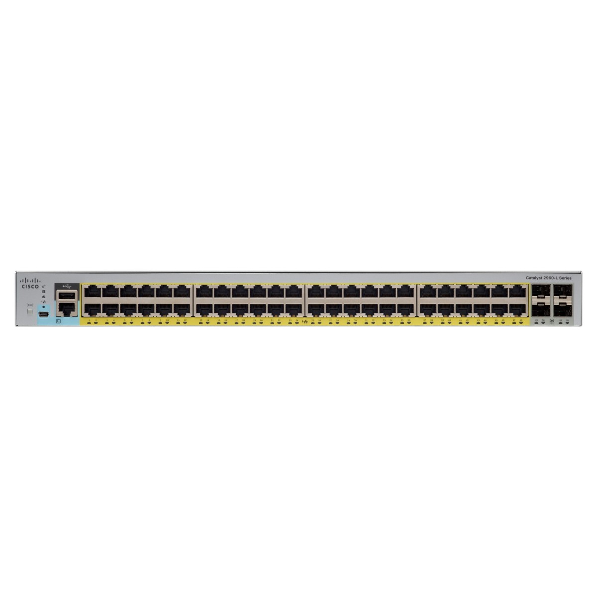 Cisco Catalyst WS-C2960L-48PS-LL 48 Ports Manageable Ethernet Switch - 4 Layer Supported - Modular - Twisted Pair, Optical Fiber