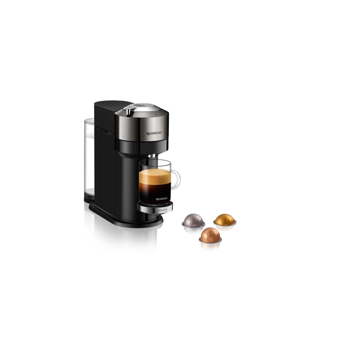 Krups Vertuo Next XN910C - Capsule coffee machine - 1.7 L - Coffee capsule - Black - Chrome