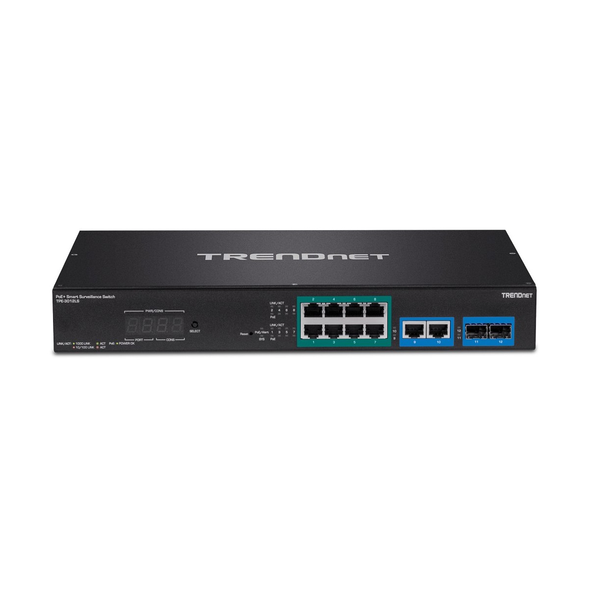 TRENDnet TPE-3012LS - Managed - Gigabit Ethernet (10/100/1000) - Full duplex - Power over Ethernet (PoE) - Rack mounting - 1U