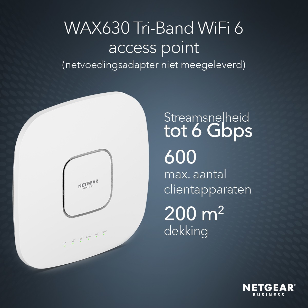NetgearWAX630 managed WiFi 6 AX3600 Tri Band Multi-Gig  Access Point ohne Netzteil