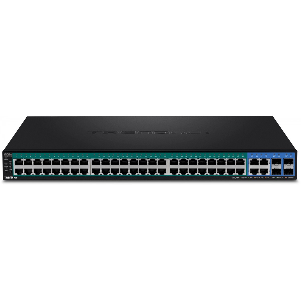 TRENDnet TPE-5048WS - Managed - Gigabit Ethernet (10/100/1000) - Full duplex - Power over Ethernet (PoE) - Rack mounting - 1U