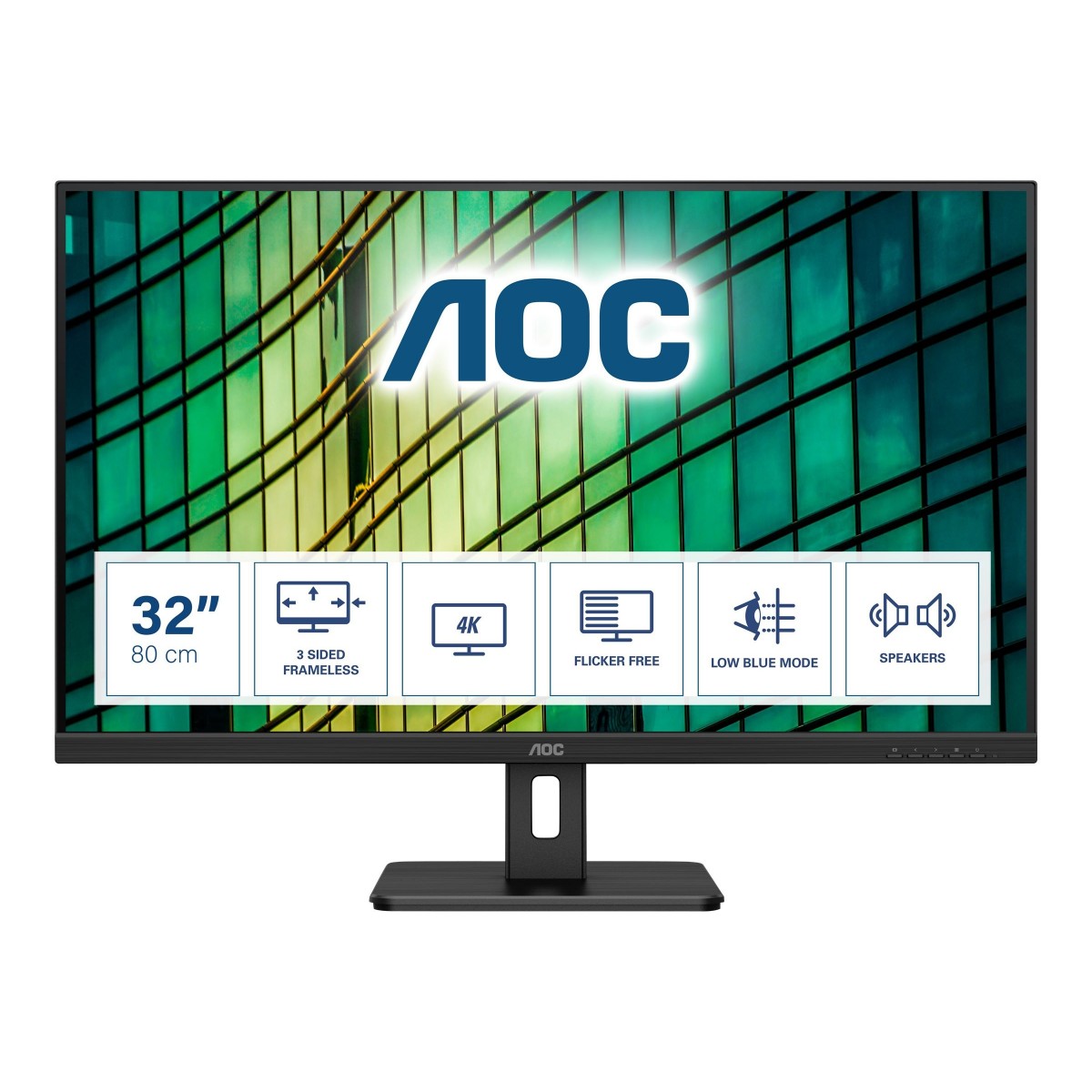 AOC 32'' VA UHD 4K Monitor 3840 x 2160 60Hz DisplayPort HDMI 4ms - Flat Screen - 32"
