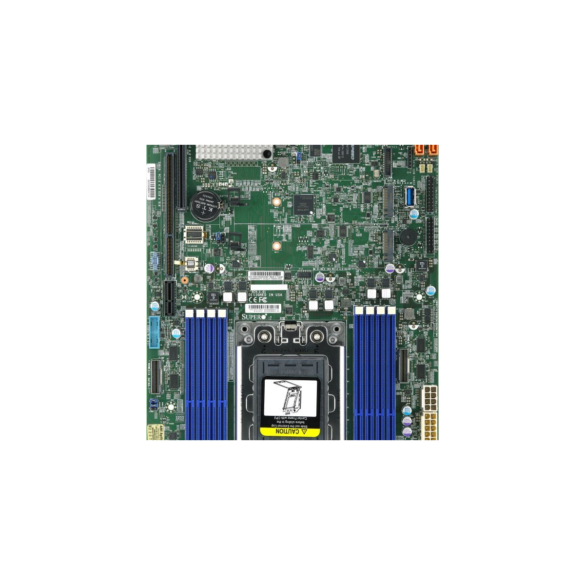 Supermicro mainboard server MBD-H12SSW-IN-B, Single AMD EPYC 7002 CPU, 16 SATA3, 2 M.2, 2 SuperDOM, 2 NVMe via SlimSAS, 4 NVMe o