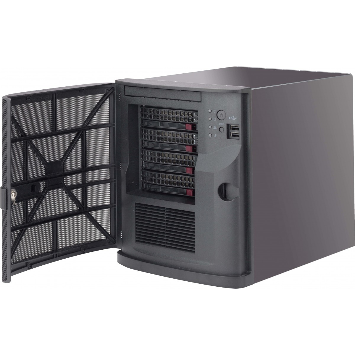SUPERMICRO CSE-721TQ-250B Black Mini-Tower Server Case 250W Flex ATX Multi-output Bronze Power Supply