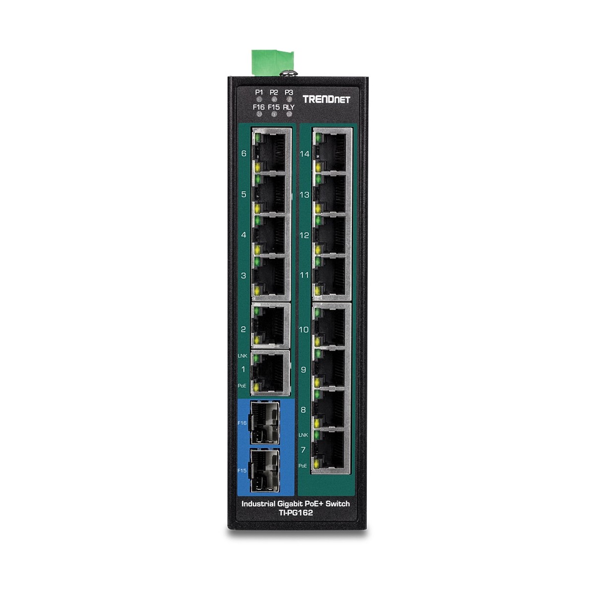 TRENDnet TI-PG162 - Gigabit Ethernet (10/100/1000) - Full duplex - Wall mountable