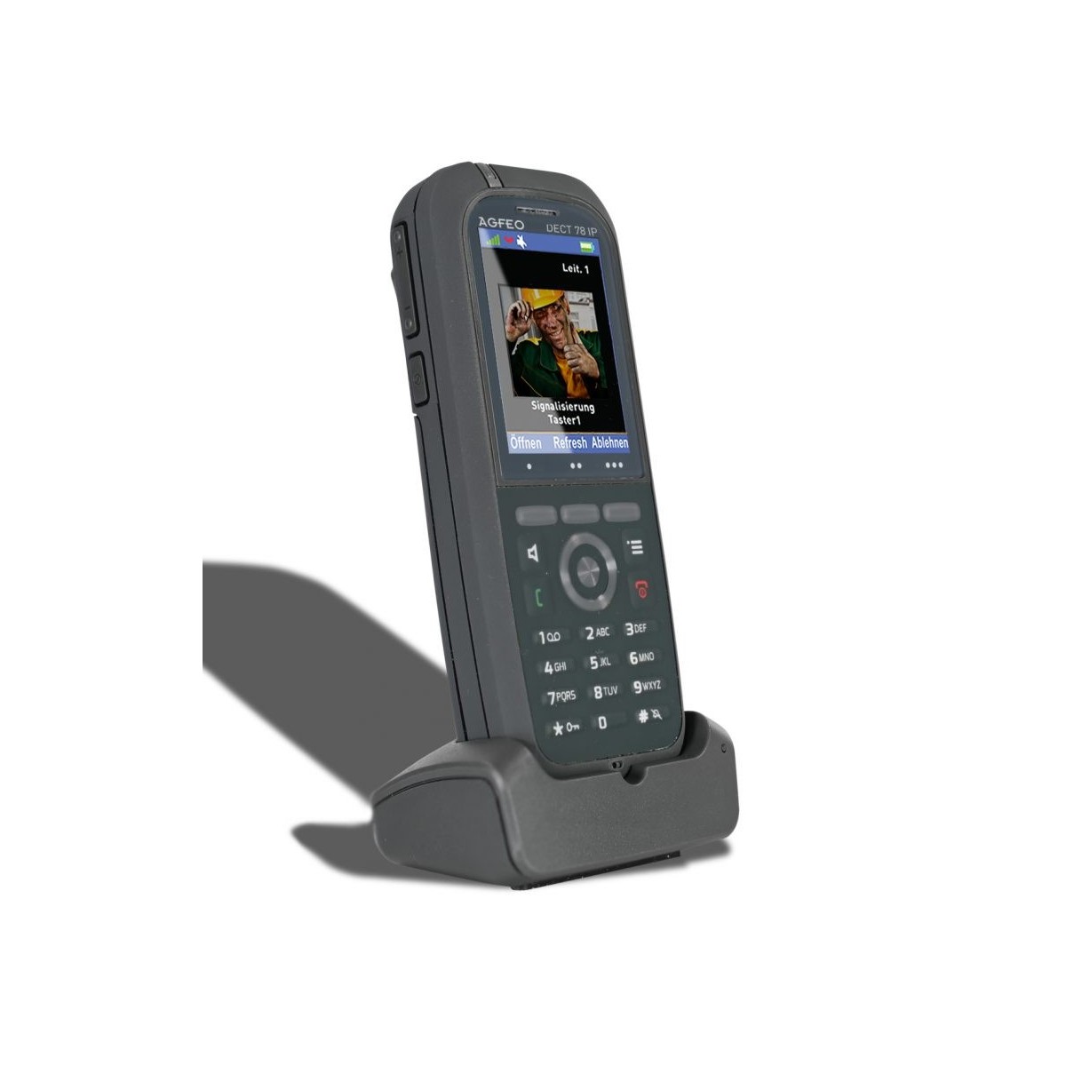 AGFEO DECT 78 IP - IP-Telefon - Grau - Kabelloses Mobilteil - Tisch/Bank - IP65 - 249 Eintragungen