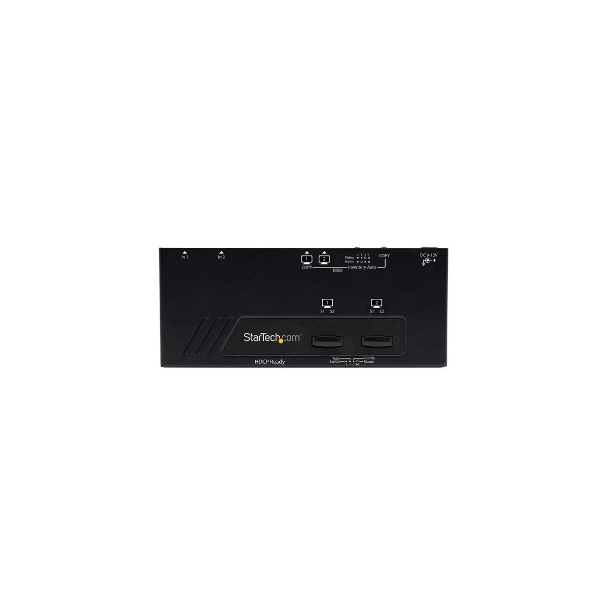 StarTech.com 2X2 HDMI Matrix Switch w/ Automatic and Priority Switching – 1080p - HDMI - Black - Aluminum - Plastic - 10 m - 128