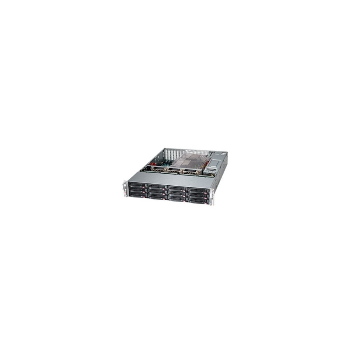 Supermicro chassis CSE-826BE1C4-R1K23LPB, 2U, Dual and Single Intel and AMD CPUs, 2.12 x 3.5" hot-swap SAS/SATA drive bay with S