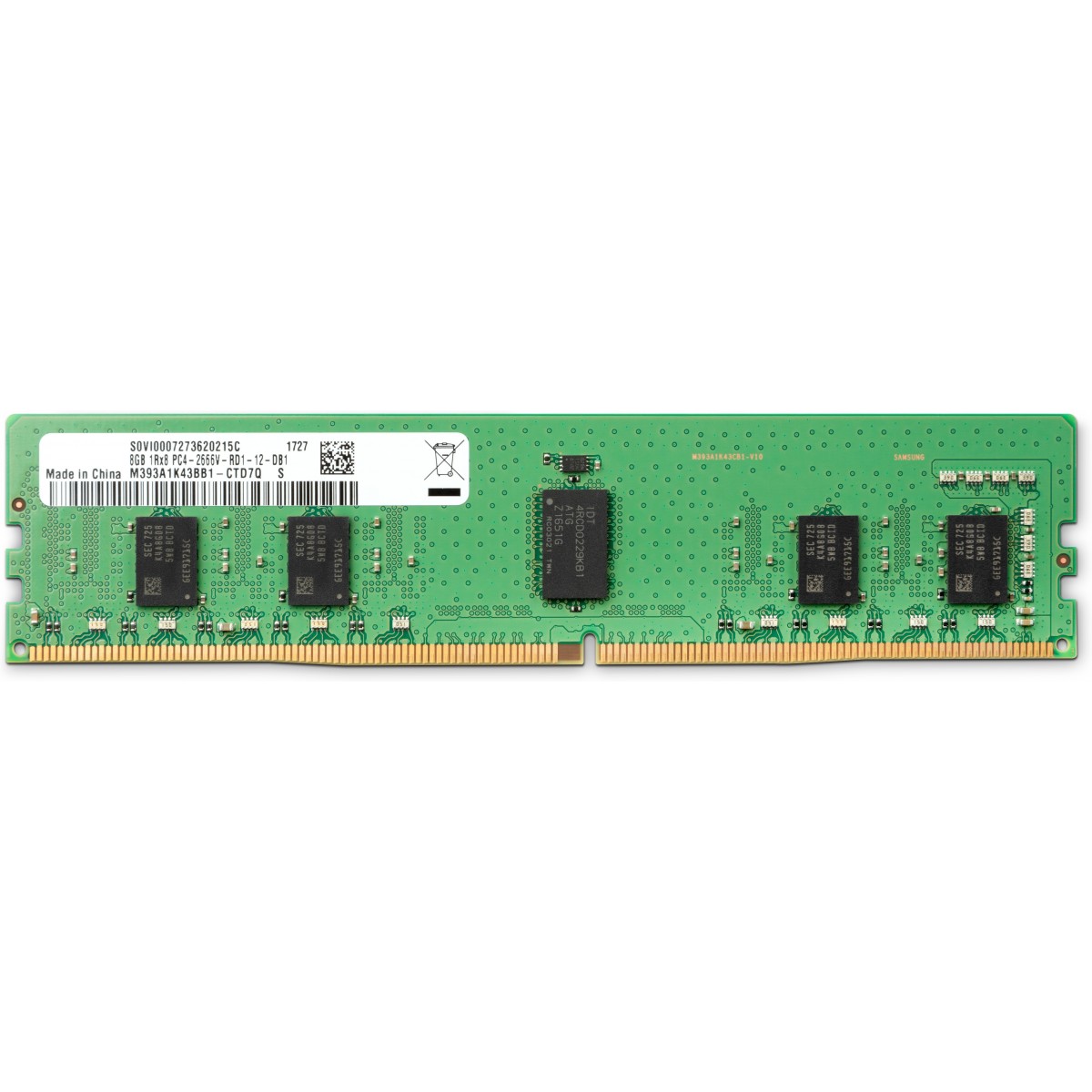HP 8GB (1x8GB) DDR4-2666 ECC Reg RAM - 8 GB - 1 x 8 GB - DDR4 - 2666 MHz - Green