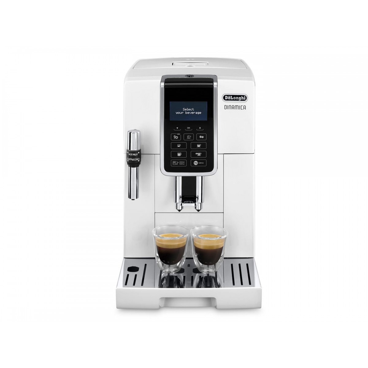 De Longhi Dinamica Ecam 350.35.W - Espresso machine - 1.8 L - Coffee beans,Ground coffee - Built-in grinder - 1450 W - White