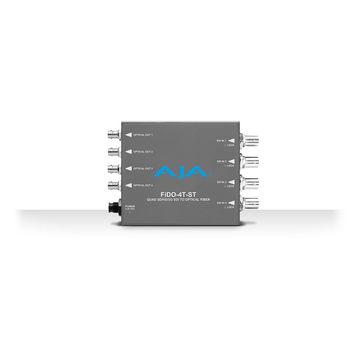 AJA FiDO-4T - 3 Gbit/s - Active video converter - Gray - BNC - 20 V - 117 mm