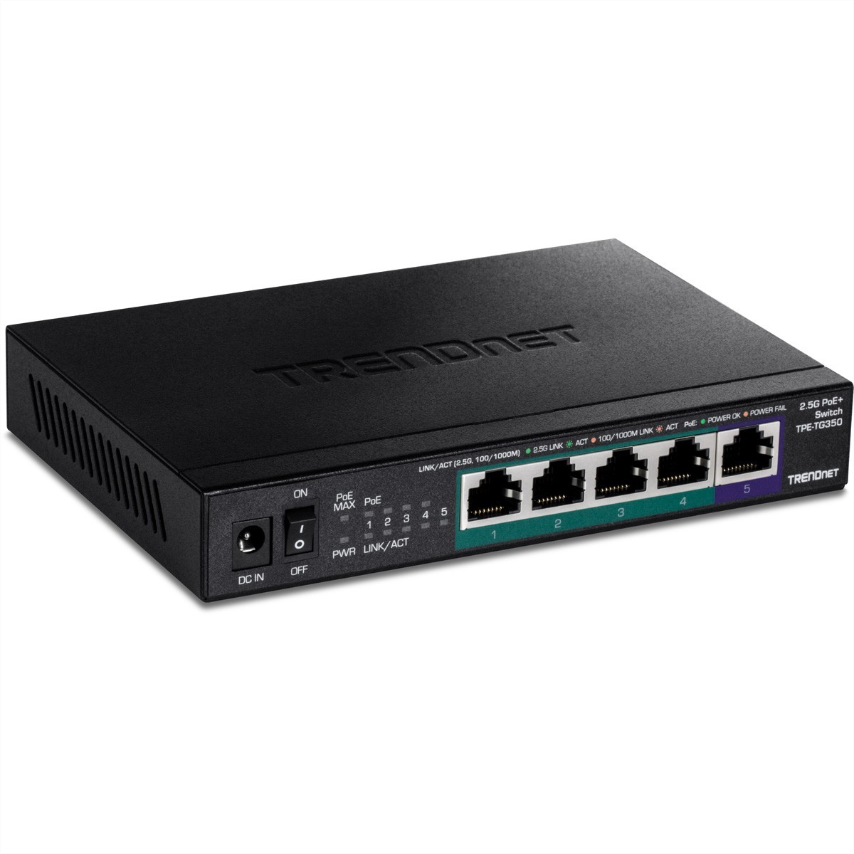 TRENDnet 5-Port Unmanaged 2.5G PoE+ Switch - Switch - Amount of ports: