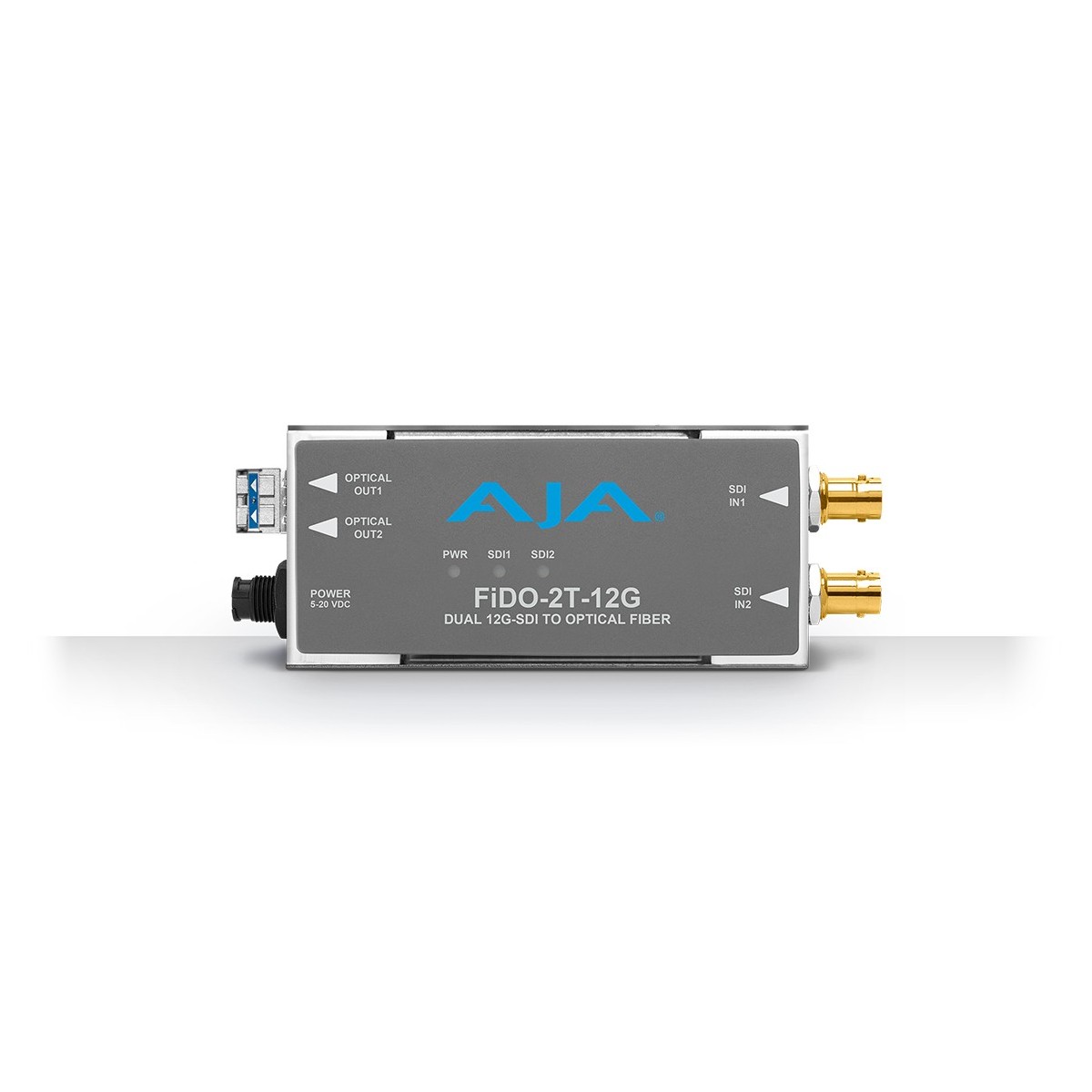 AJA FiDO-2T-12G - 12 Gbit/s - Active video converter - Gray - BNC - 20 V - 0 - 40 °C