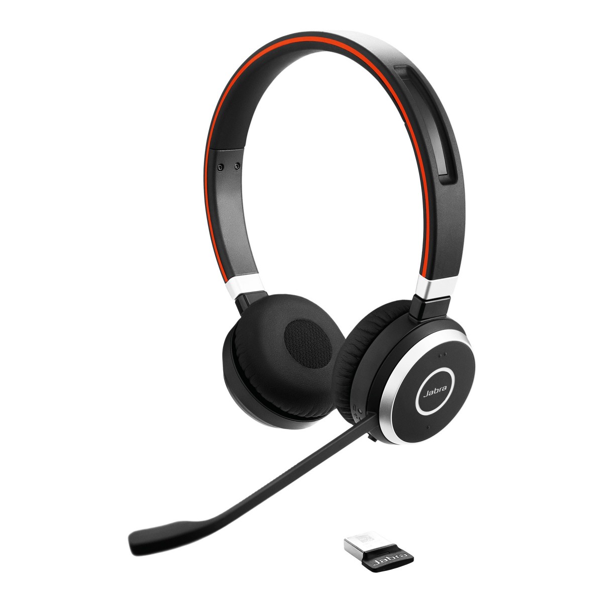 Jabra Evolve 65 - Headset - Head-band - Office/Call center - Black,Red - Binaural - Touch