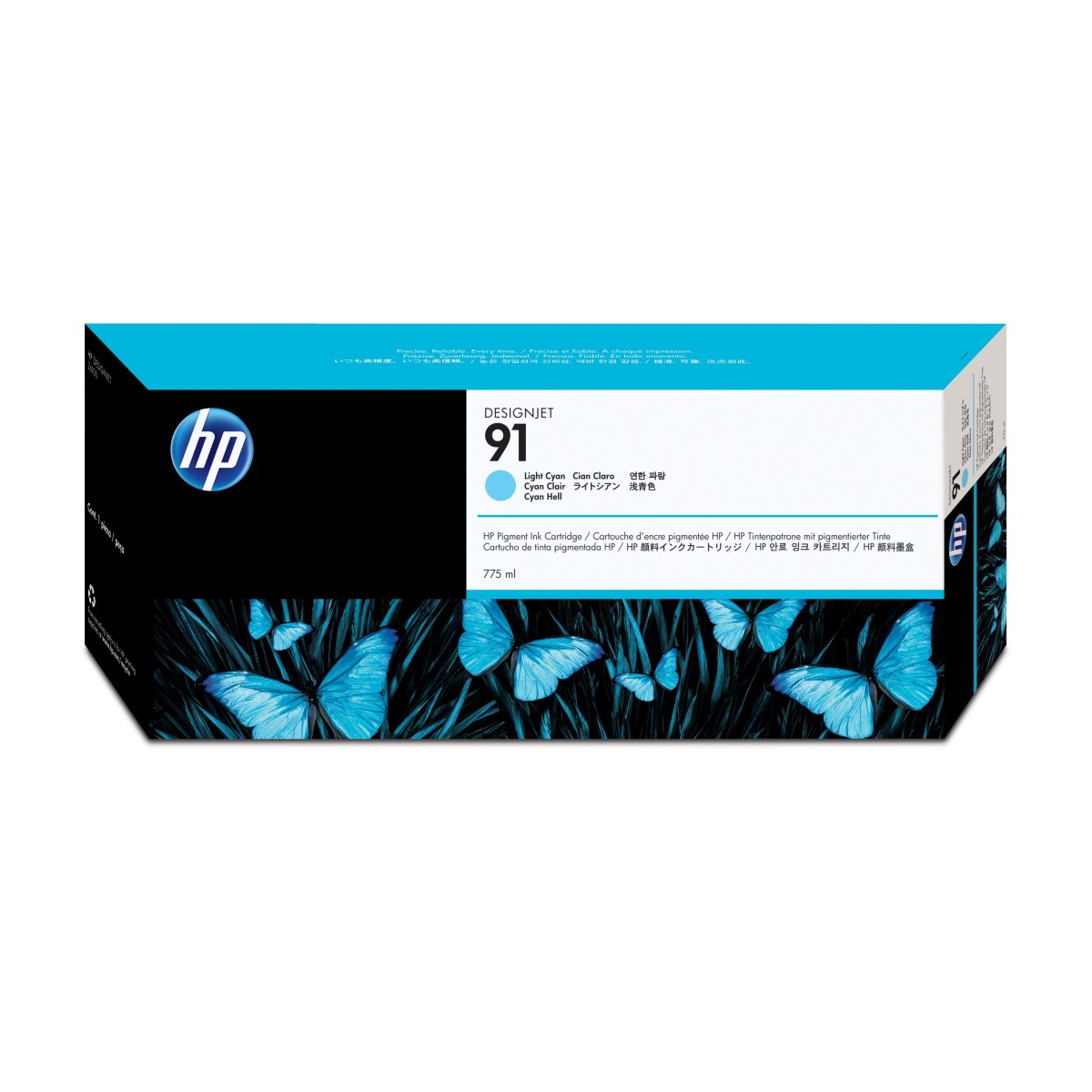 HP 91 775-ml Light Cyan DesignJet Pigment Ink Cartridge - Pigment-based ink - 775 ml - 1 pc(s)