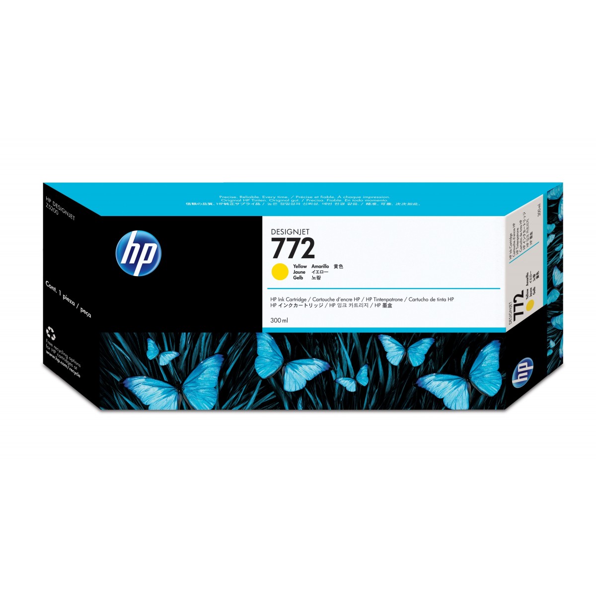 HP 772 300-ml Yellow DesignJet Ink Cartridge - Pigment-based ink - 300 ml - 1 pc(s)