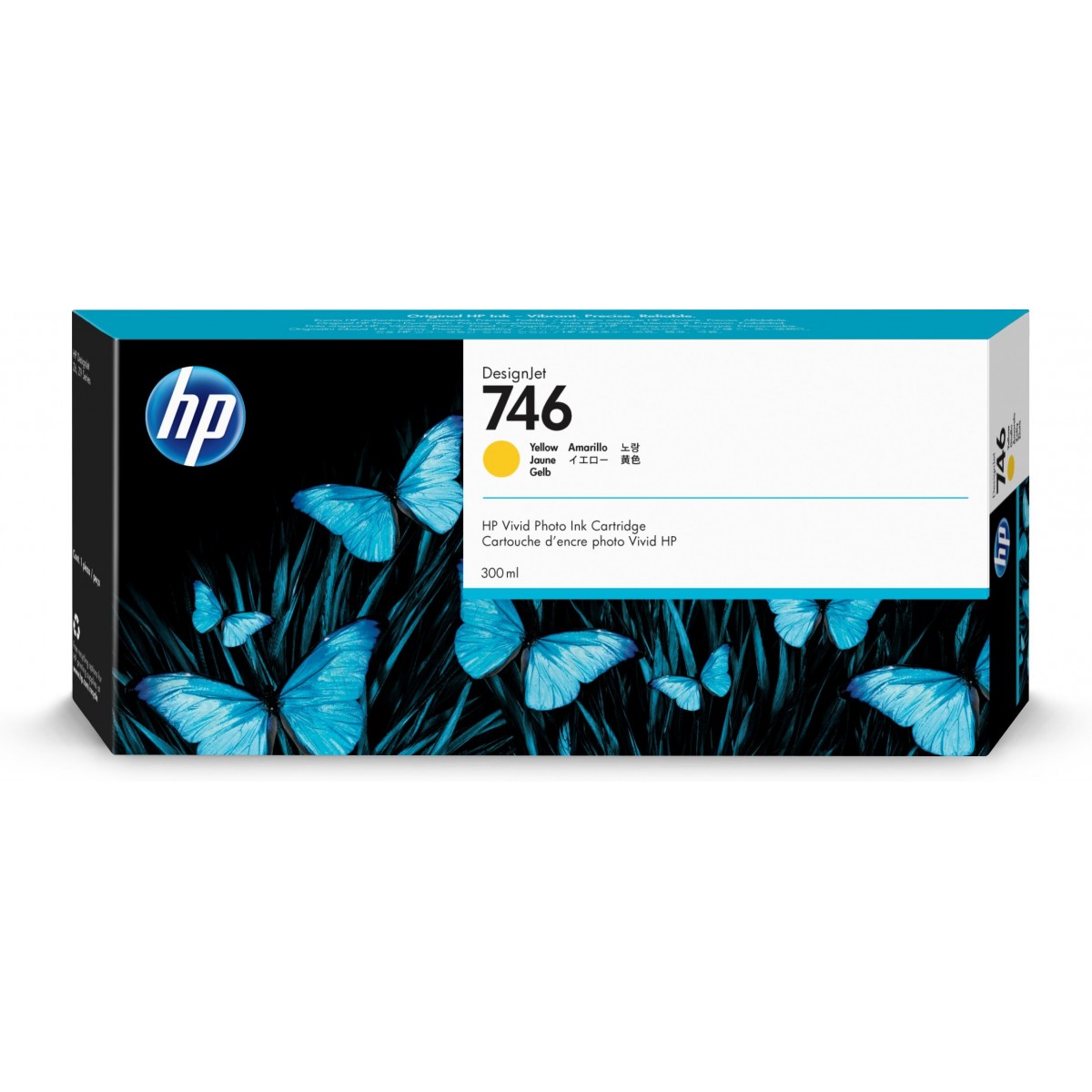 HP 746 300-ml Yellow DesignJet Ink Cartridge - Pigment-based ink - 300 ml - 1 pc(s)