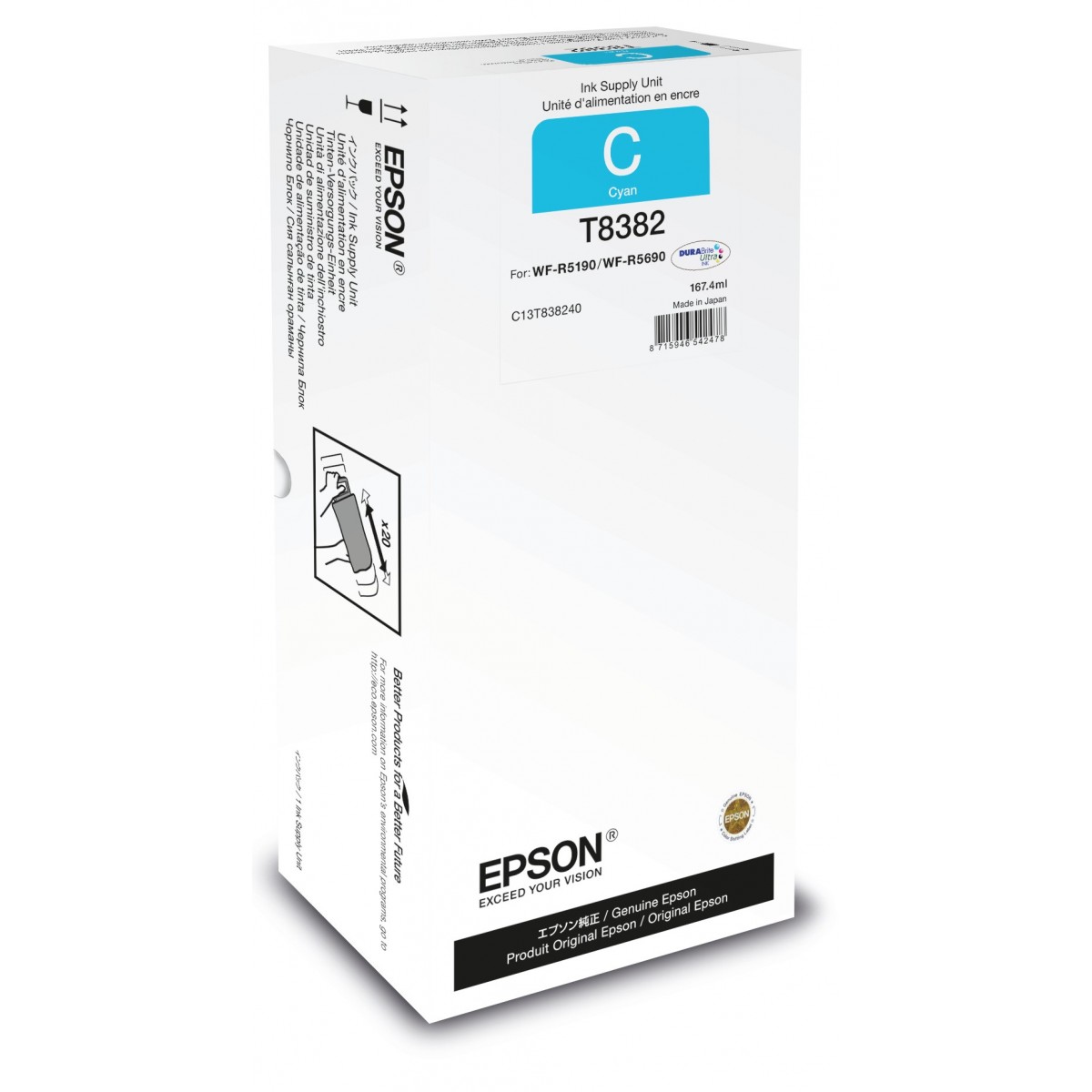 Epson Cyan XL Ink Supply Unit - Original - Cyan - Epson - - WorkForce Pro WF-R5690DTWF - WorkForce Pro WF-R5690 DTWF - WorkForce