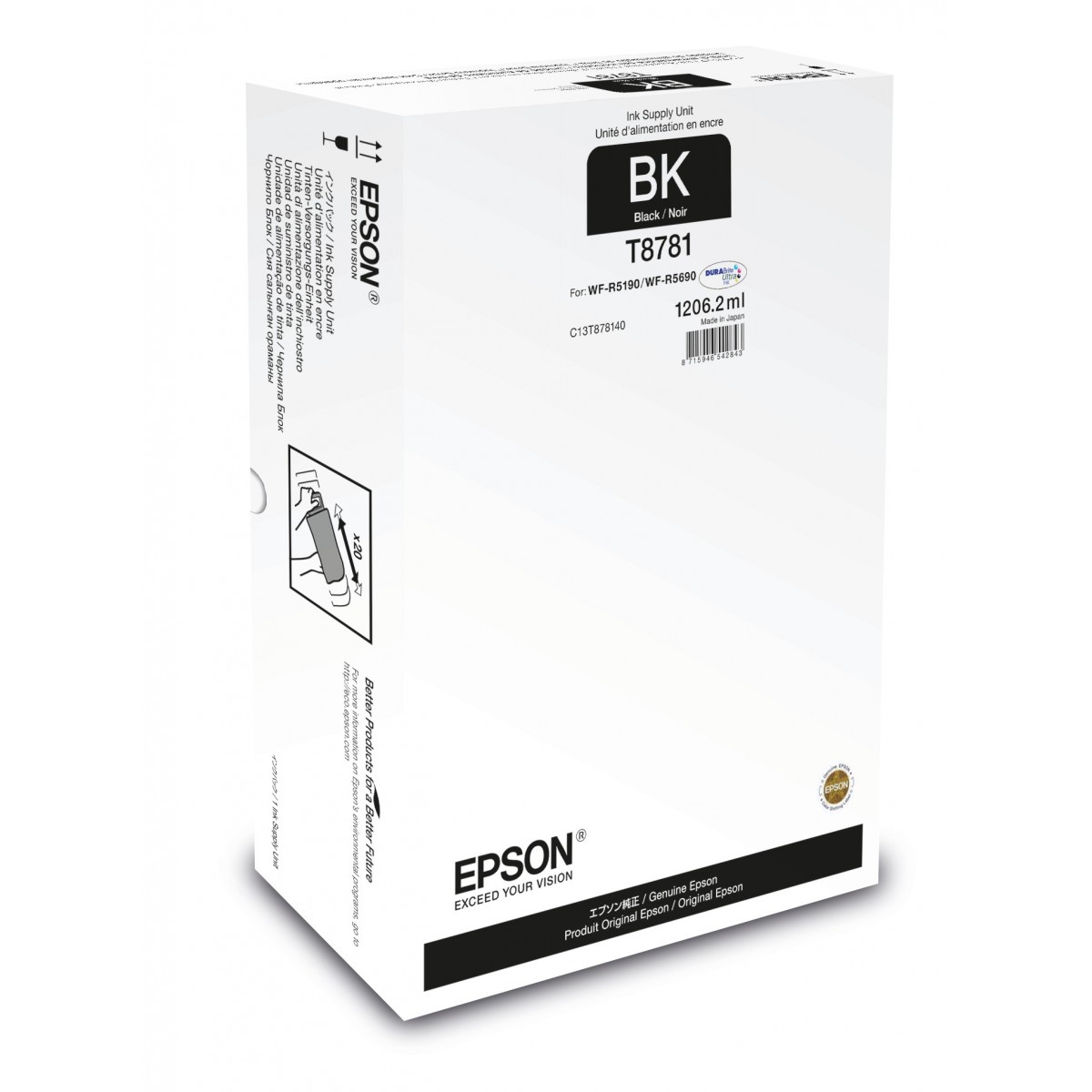 Epson Black XXL Ink Supply Unit - Original - Pigment-based ink - Black - WorkForce Pro WF-R5xxx - 1 pc(s) - Japan