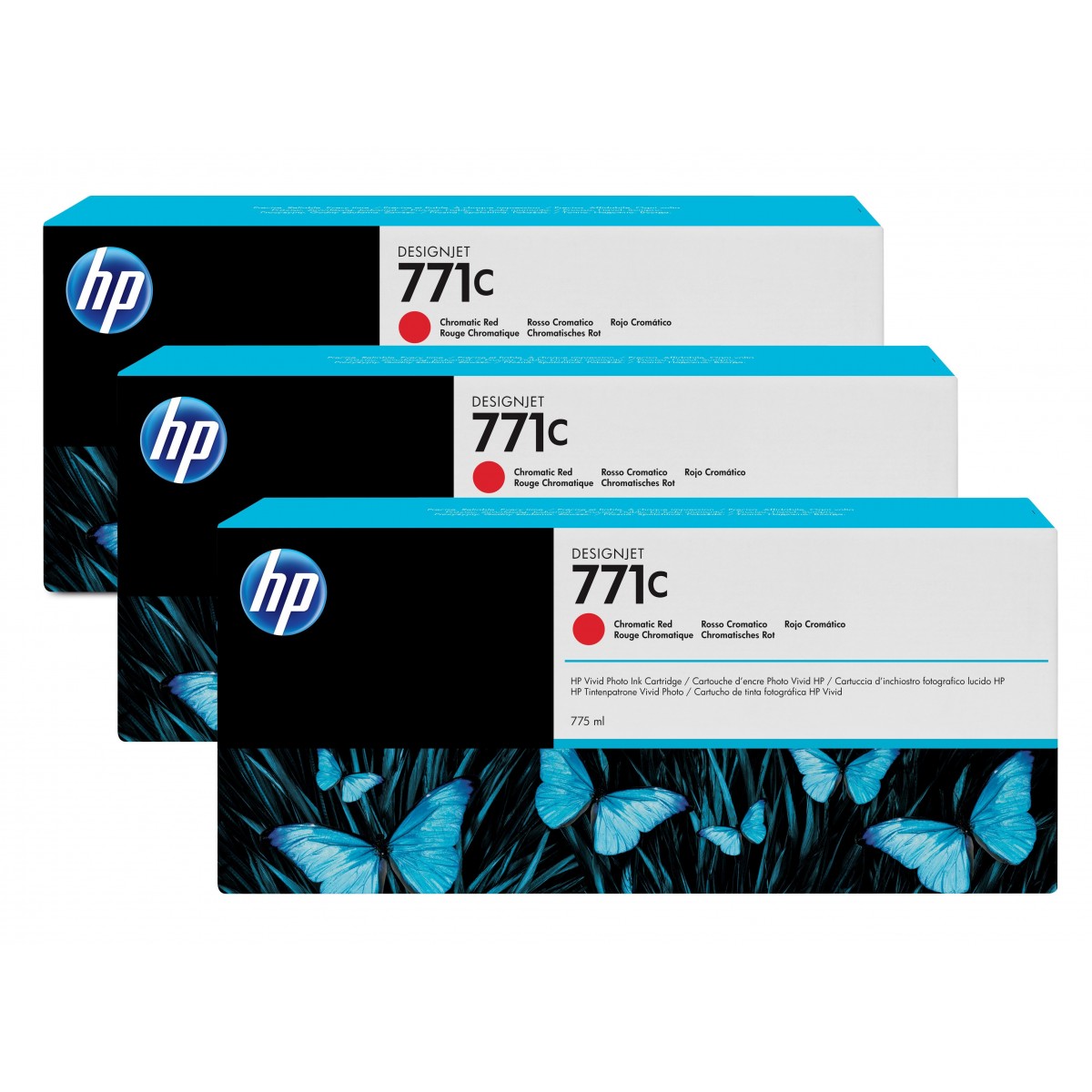HP 771C - Original - Pigment-based ink - Red - HP - Multi pack - HP DesignJet Z6200 Photo