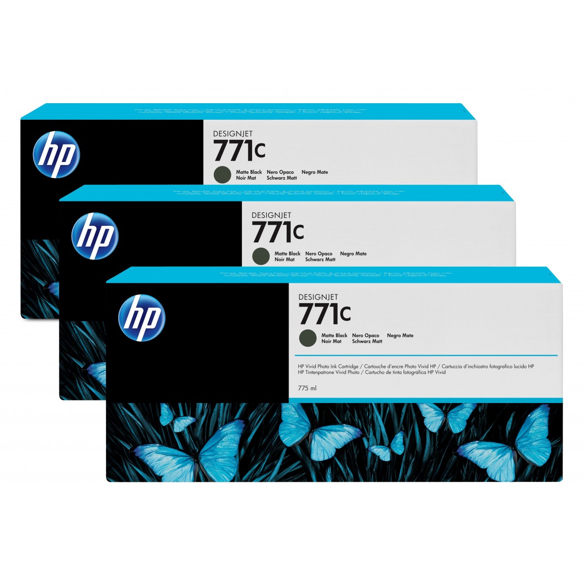 HP 771C - Original - Pigment-based ink - Matte black - HP - Multi pack - HP DesignJet Z6200 - Z6610 - Z6810