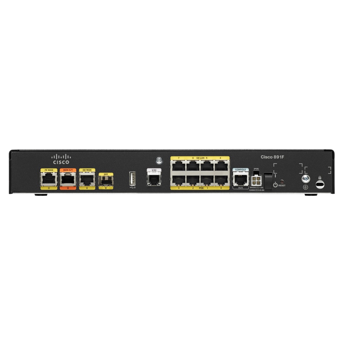 Cisco ISR891F-K9 Integrated Services Router - Ethernet WAN - Gigabit Ethernet - Black - Grey