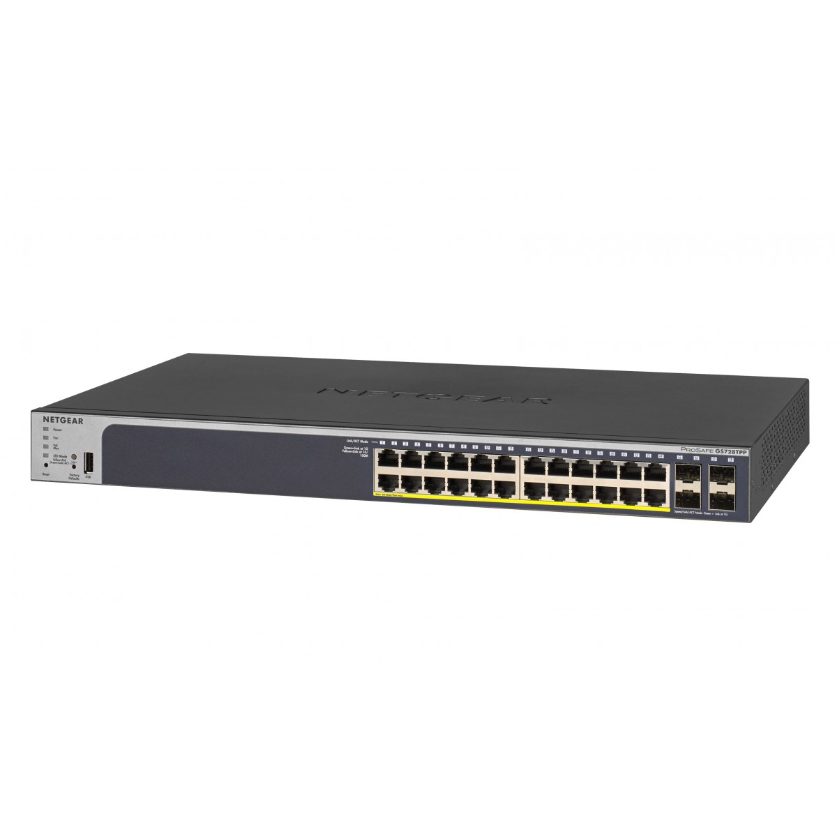 Netgear GS728TPP - Managed - L2/L3/L4 - Gigabit Ethernet (10/100/1000) - Power over Ethernet (PoE) - Rack mounting - 1U