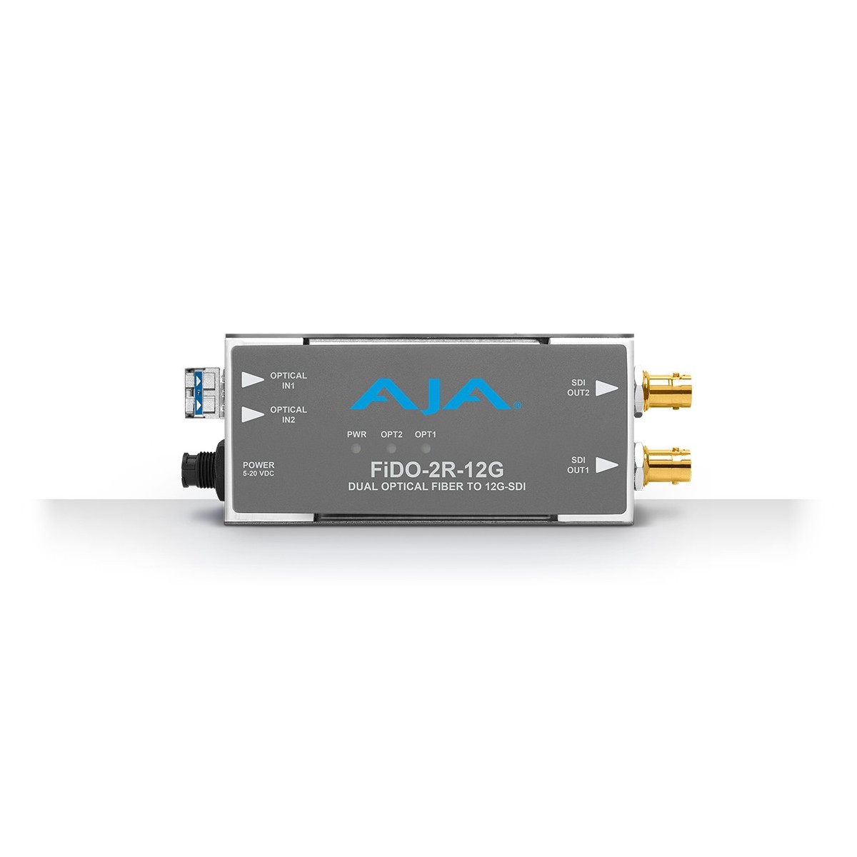 AJA FiDO-2R-12G - 12 Gbit/s - Active video converter - Gray - BNC - 20 V - 0 - 40 °C