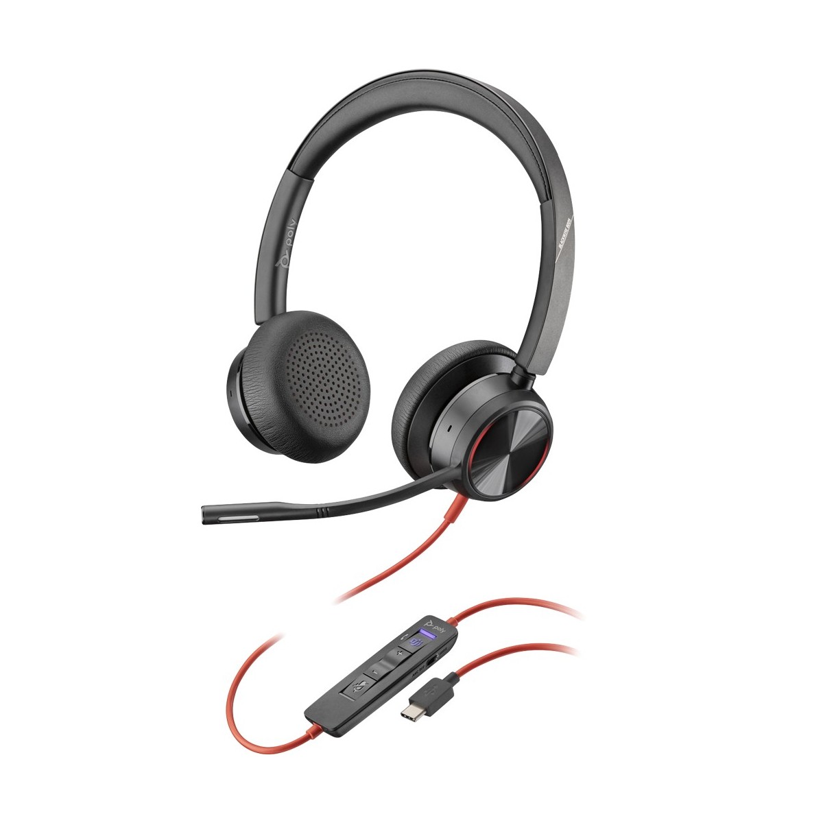 Poly Blackwire 8225 - Headset - Head-band - Office/Call center - Black - Binaural - Volume +,Volume -