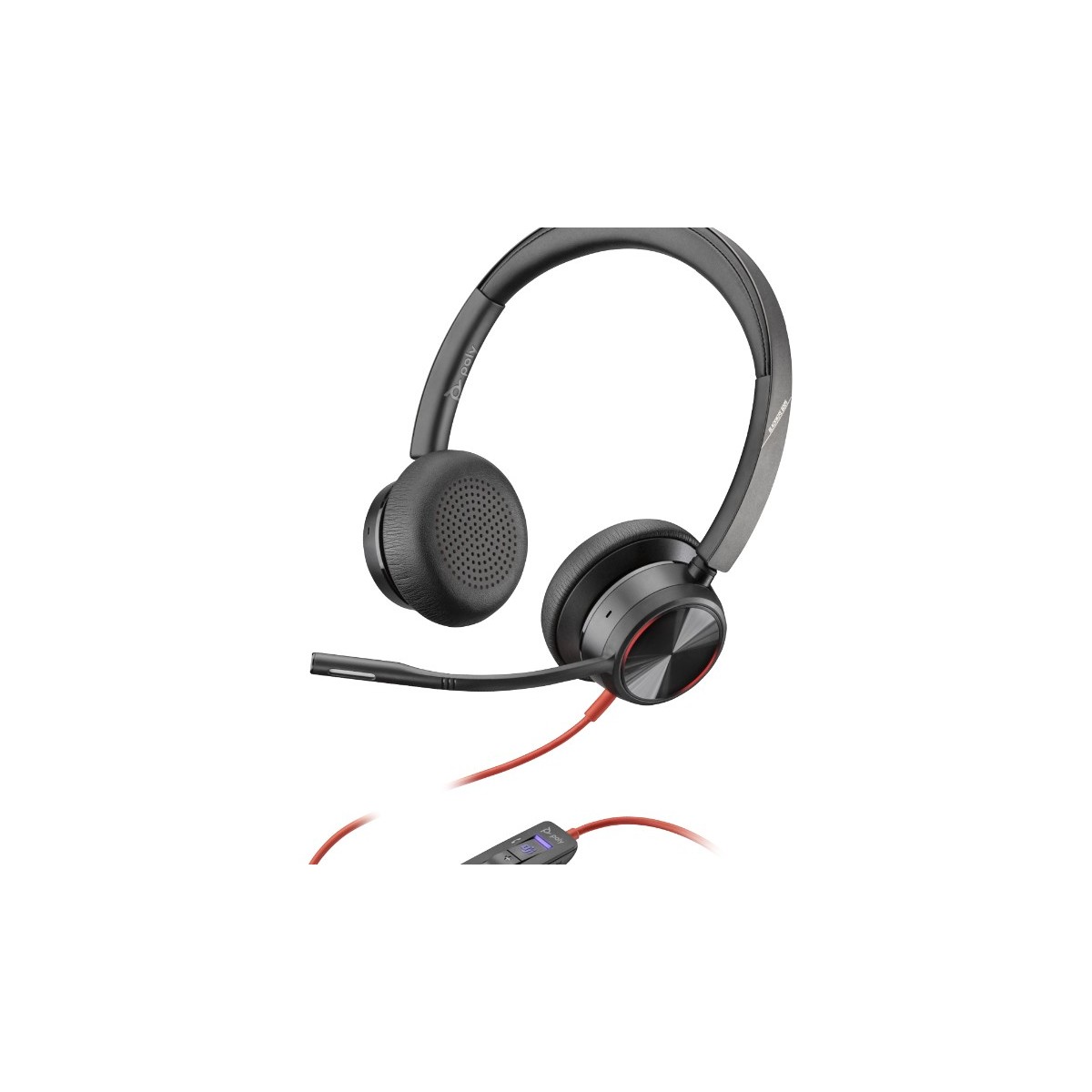Poly Blackwire 8225 - Headphones - Head-band - Office/Call center - Black - Binaural - Volume +,Volume -