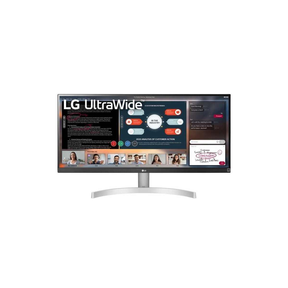 LG 29WN600-W - 73.7 cm (29) - 2560 x 1080 pixels - UltraWide Full HD - LED - 5 ms - Silver