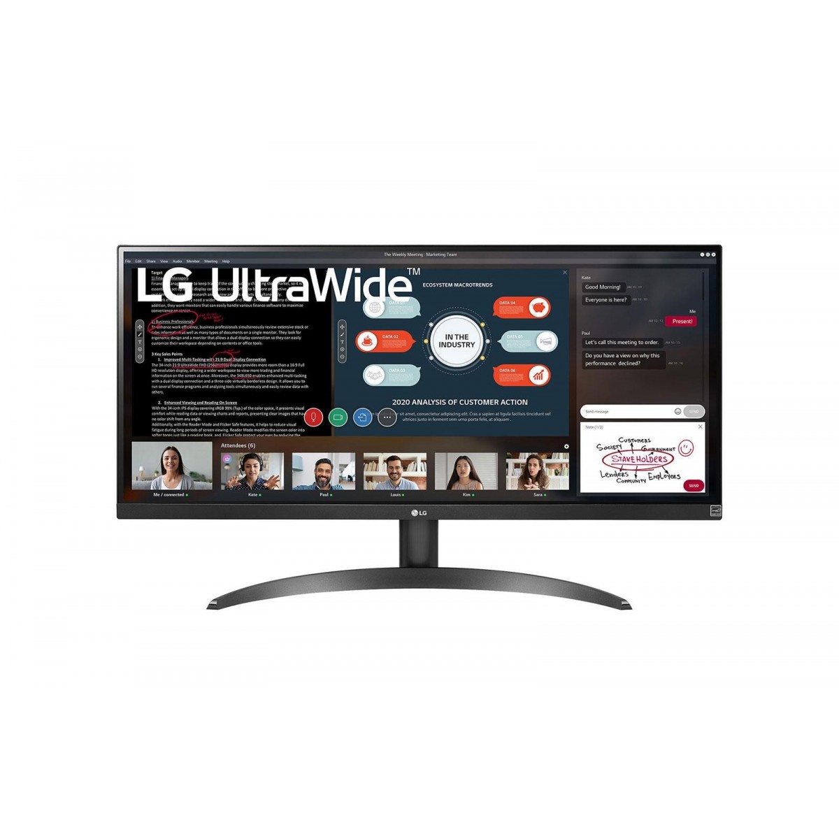 LG 29WP500-B - 73.7 cm (29) - 2560 x 1080 pixels - UltraWide Full HD - LED - 5 ms - Black