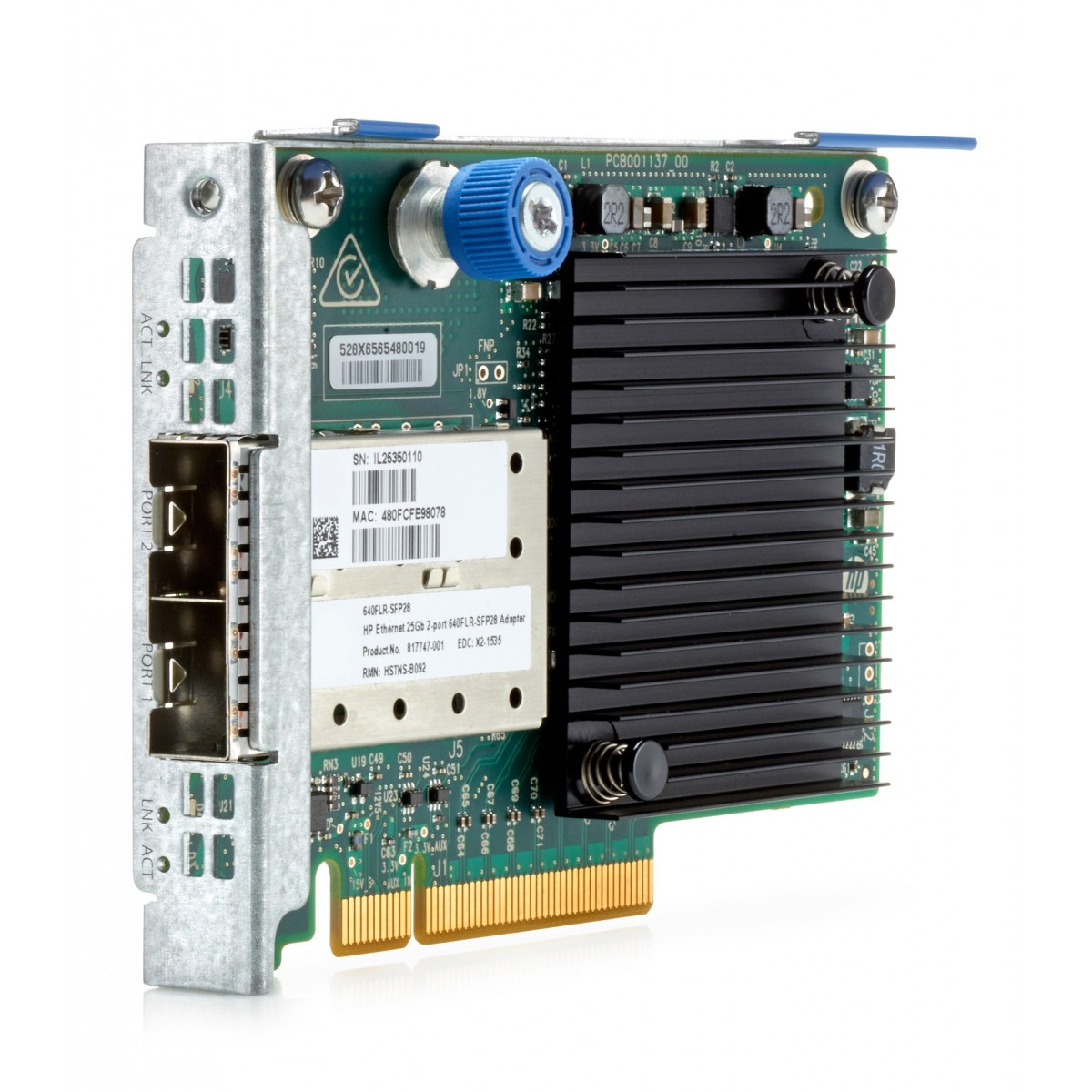 HPE Ethernet 10/25Gb 2-port 640FLR-SFP28 - Internal - Wired - PCI Express - Ethernet - 100000 Mbit/s