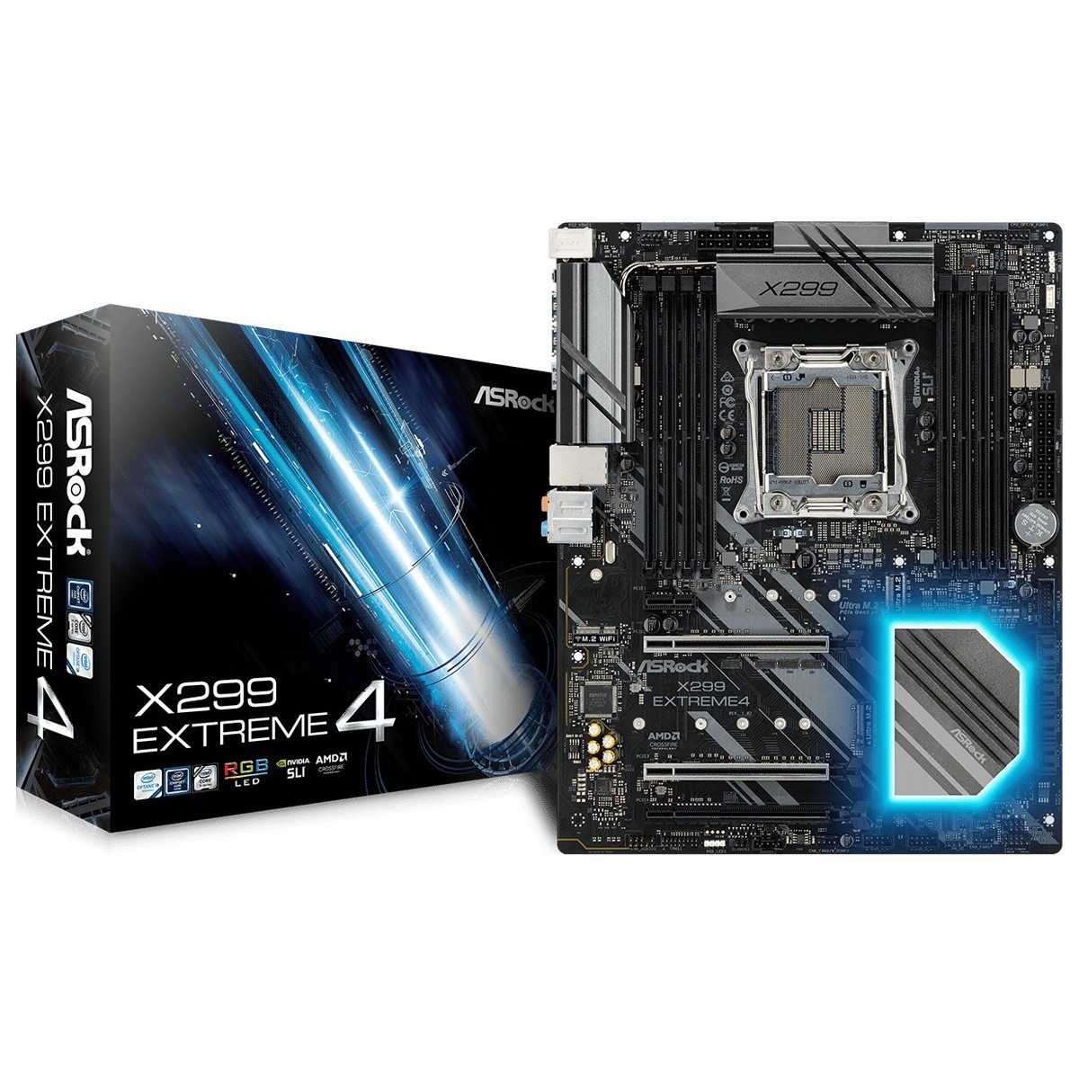 ASRock X299 Extreme4 - Intel - LGA 2066 (Socket R4) - Intel® Core™ X-series - DDR4-SDRAM - DIMM - 2133,2400,2666,2800,2933,3200,