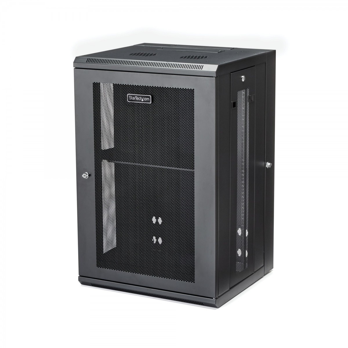 StarTech.com 18U 19" Wall Mount Network Cabinet - 16" Deep Hinged Locking IT Network Switch Depth Enclosure - Assembled Vented C