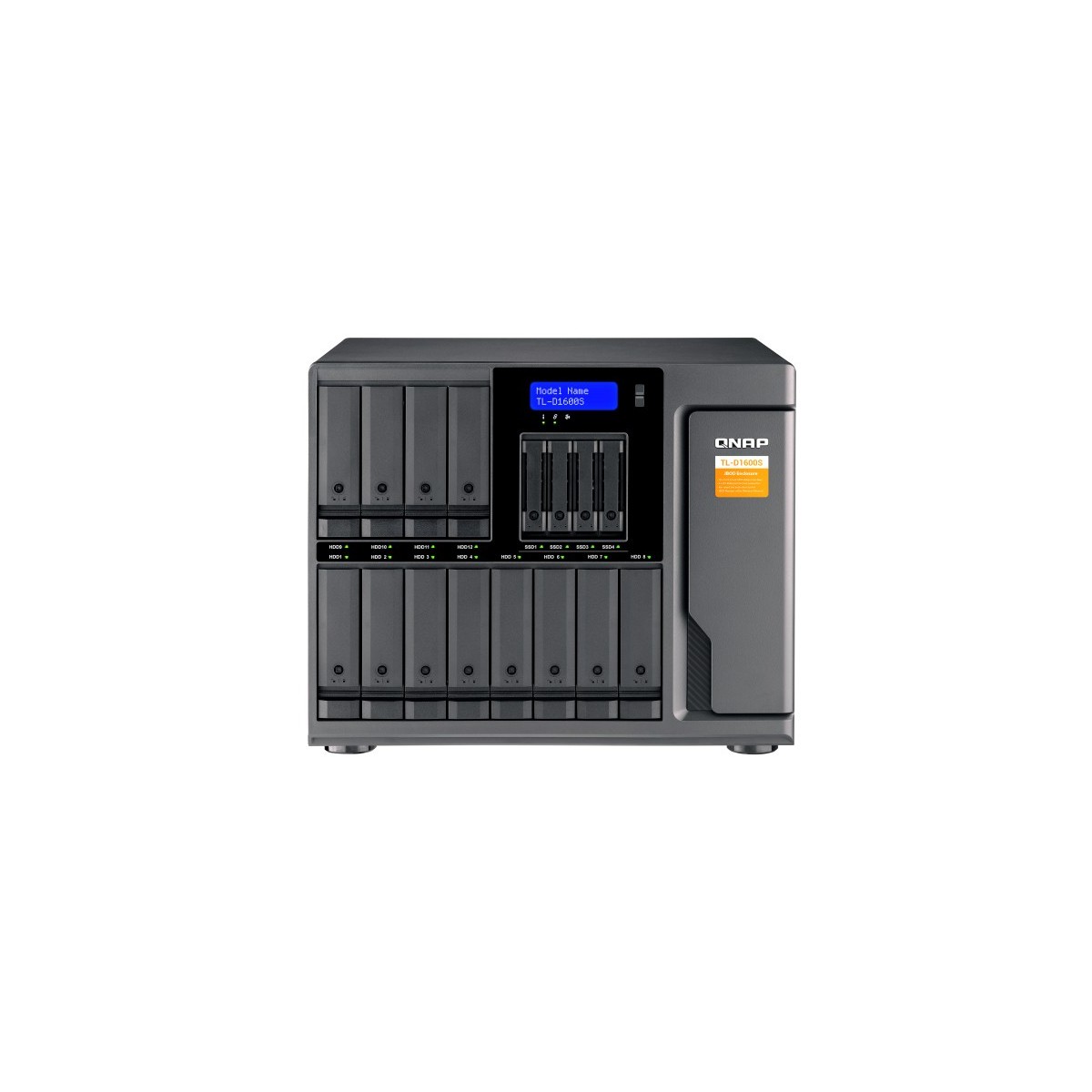 QNAP TL-D1600S - HDD/SSD enclosure - 2.5/3.5 - Serial ATA II,Serial ATA III - 6 Gbit/s - Hot-swap - Black,Grey
