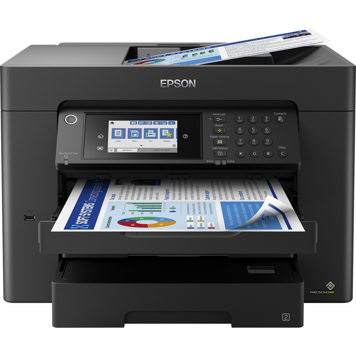 Epson WorkForce Pro WF-7840DTWF - Inkjet - Colour printing - 4800 x 2400 DPI - Colour scanning - A3 - Black