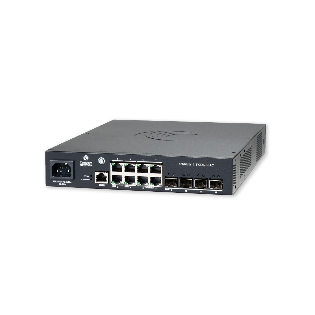 Cambium Networks cnMatrix TX 1012-P-AC - 200W POE Switch 8 x 1gbps  4 SFP+ - Switch - 1 Gbps
