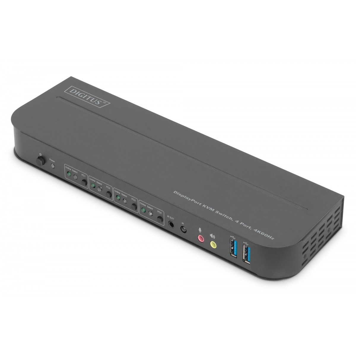 DIGITUS KVM Switch, 4-Port, 4K60Hz, 4 x DP in, 1 x DP/HDMI out