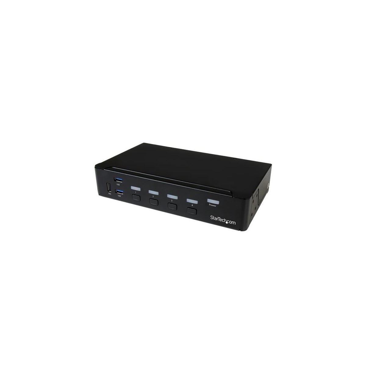StarTech.com 4-Port DisplayPort KVM Switch - USB 3.0 - 4K 30Hz - 3840 x 2160 pixels - 4K Ultra HD - Rack mounting - 18 W - Black