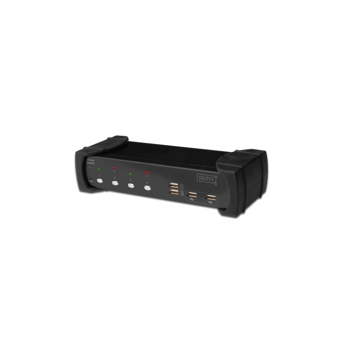 DIGITUS Kabel Switch KVM DVI+ USB 1.8m 4-port - Kvm Switch - 4-port