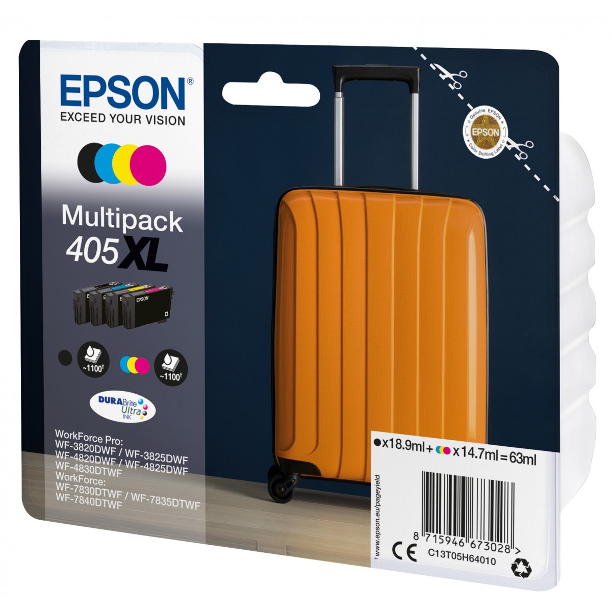 Epson 405XL - Original - Pigment-based ink - Black - Cyan - Magenta - Yellow - Epson - Multi pack - WorkForce WF-7830 - 7835 - 7