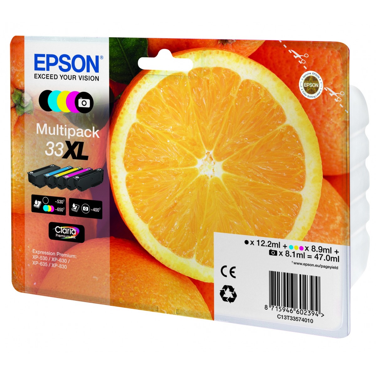 Epson Oranges Multipack 5-colours 33XL Claria Premium Ink - Original - Dye-based ink - Photo black - Epson - Multi pack - - Expr
